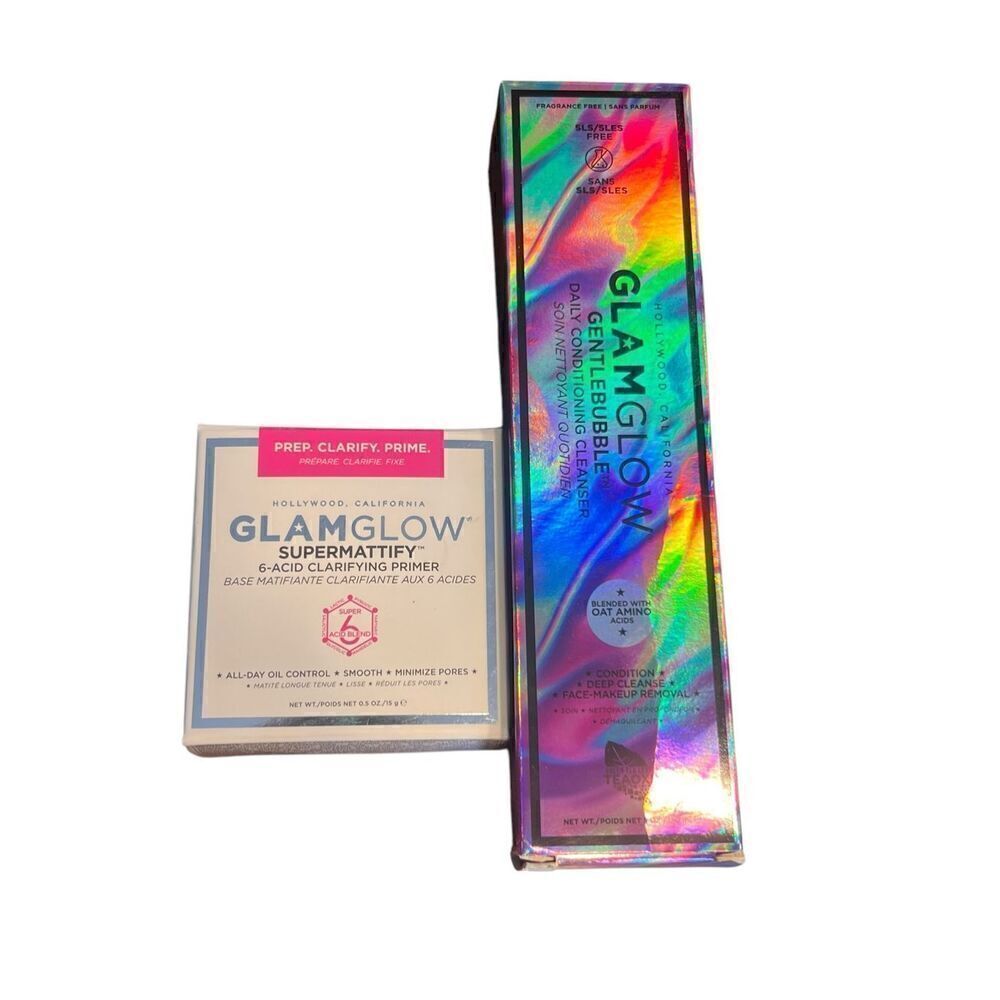 Glamglow supermattify primer & gentle bubble daily conditioning cleanser